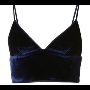 ALEXANDER WANG BLUE VELVET BRA TOP